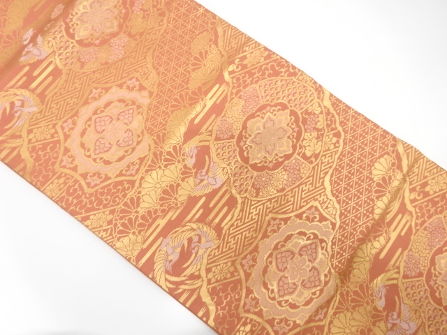 JAPANESE FUKURO OBI / WOVEN FLOWER CREST